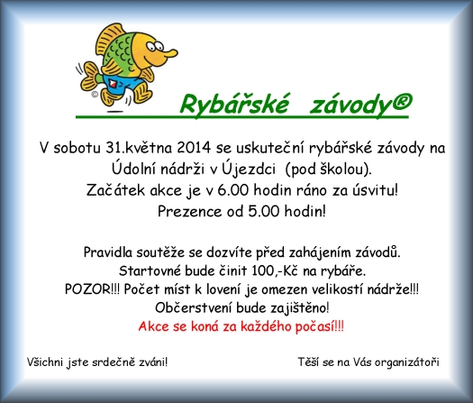 Rybářské závody, ryby, voda, hráz, Újezdec