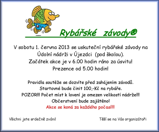 Rybářské závody, ryby, voda, hráz, Újezdec